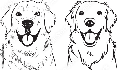 Golden Retriever Outline Vector | Dog Silhouette Art | Pet Illustration | Golden Retriever Clipart | Animal Line Art | Dog Outline Drawing | Puppy Vector Design | Minimalist Dog Artwork | Pet Lover 