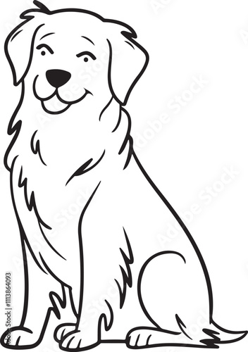 Golden Retriever Outline Vector | Dog Silhouette Art | Pet Illustration | Golden Retriever Clipart | Animal Line Art | Dog Outline Drawing | Puppy Vector Design | Minimalist Dog Artwork | Pet Lover 