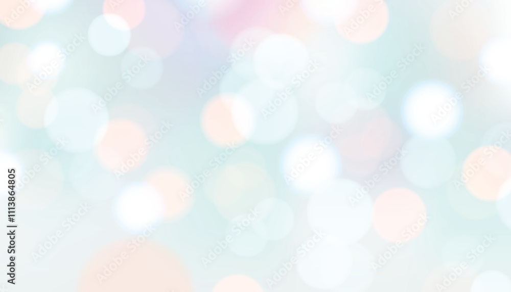 Pastel abstract background with blurry festival defocused soft bokeh lights