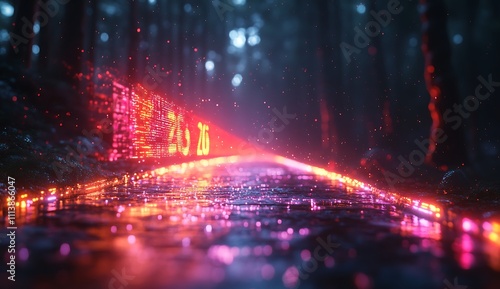 Road Illuminated by Street Lights