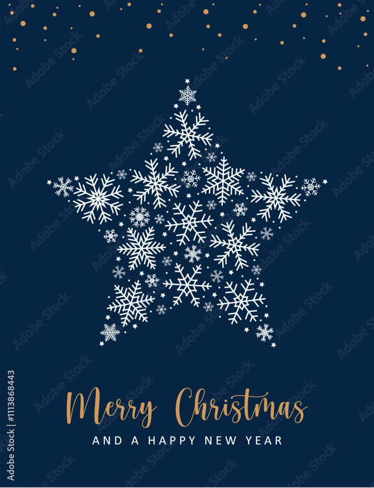 christmas greeting card with snowflake star vector illustration christmas greeting card with snowflake star vector illustration