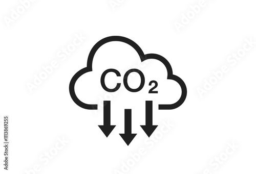 CO2 neutral logo banner icon isolated. Carbon neutrality - no air atmosphere pollution industrial production eco-friendly template. CO2 neutral green floral flat sticker, net zero carbon dioxyde 