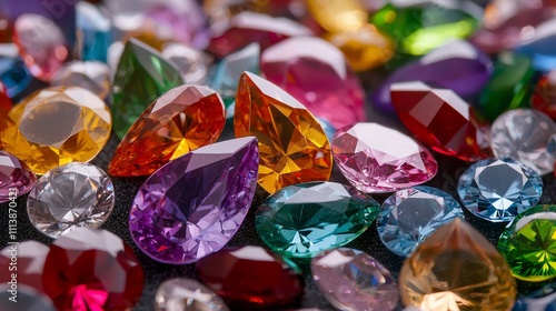 Colorful Assortment of Decorative Rhinestones and Gems