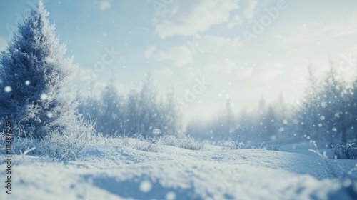 Wallpaper Mural The Winter Snowy Forest Scene Torontodigital.ca