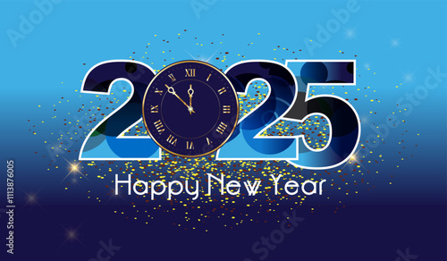 2025 Happy New Year Design Template, Modern professional Happy New Year 2025 vector illustration. new year blue template 2025.