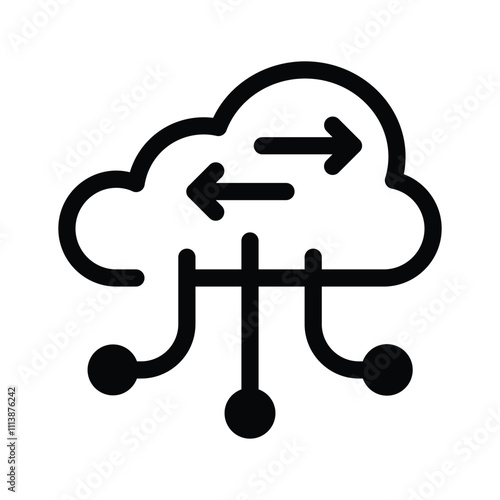 Get this creative icon of cloud network in trendy style