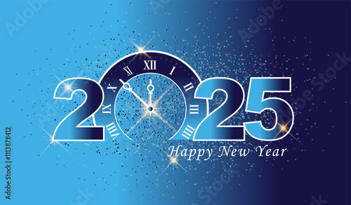2025 Happy New Year Design Template, Modern professional Happy New Year 2025 vector illustration. new year blue template 2025.