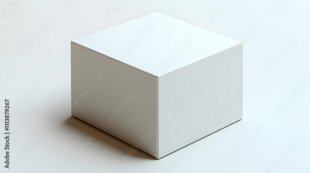 A simple white three-dimensional cube, showcasing geometric form and design. A simple white three-dimensional cube, showcasing geometric form and design.