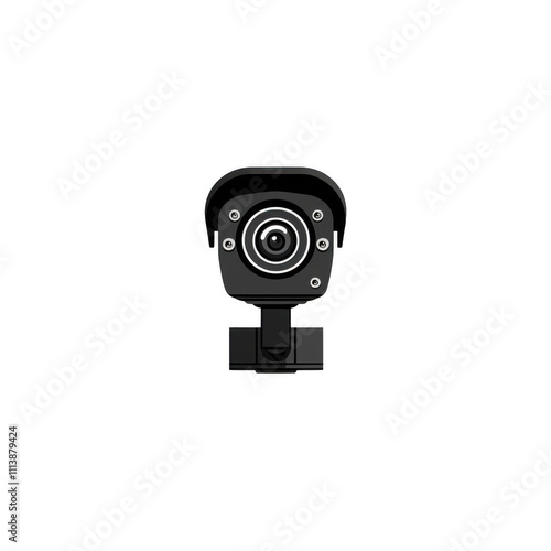 Black Security Camera icon png Minimalist flat icon, vector logo style sign clipart on a transparent background