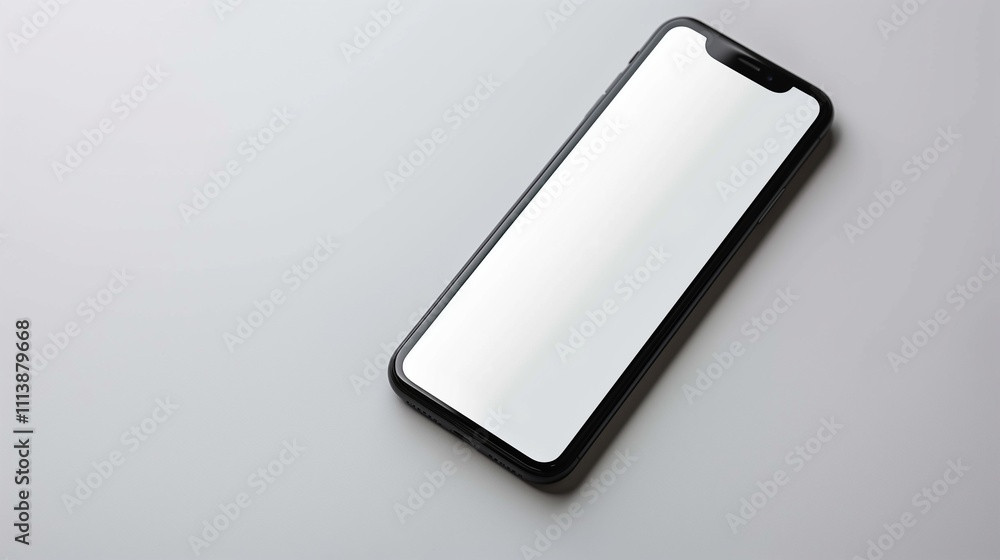 Photograph a modern smartphone with a large screen and slim profile against a white background. Photograph a modern smartphone with a large screen and slim profile against a white background.