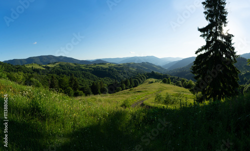 Beautirful background of the Summer mountain landscape photo