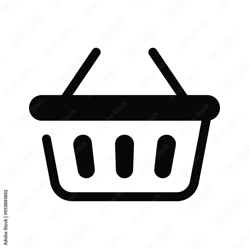 A basket symbolizing shopping or carrying items A basket symbolizing shopping or carrying items