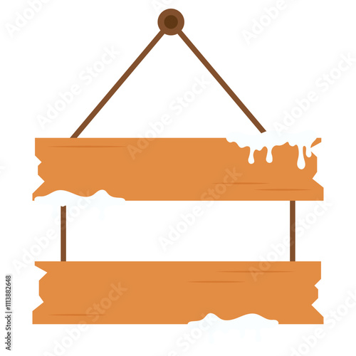 Winter Wooden Sign Board