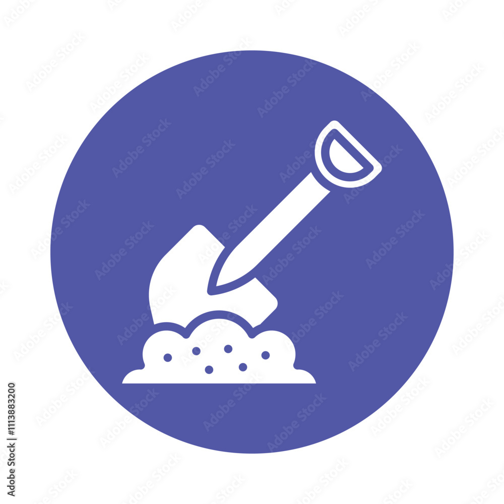 Fototapeta premium Shovel Vector Glyph Cricle Icon.Eps file 10