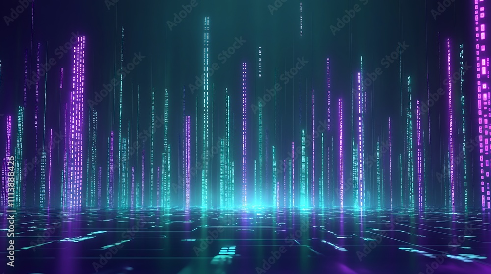 Abstract Digital Background with Vertical Light Beams in Vibrant Colors for Technology and Futuristic Themes Abstract Digital Background with Vertical Light Beams in Vibrant Colors for Technology and Futuristic Themes