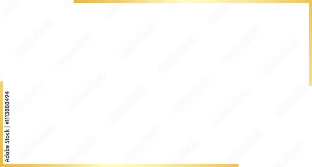 Gold frame border luxury element transparent blank space isolated PNG illustration
