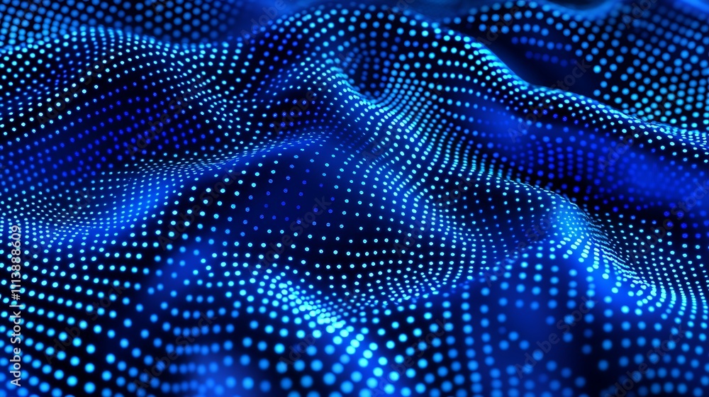 Abstract Digital Blue Waves with Dots Creating Fluid Motion and Depth for Technology and Creative Projects Abstract Digital Blue Waves with Dots Creating Fluid Motion and Depth for Technology and Creative Projects