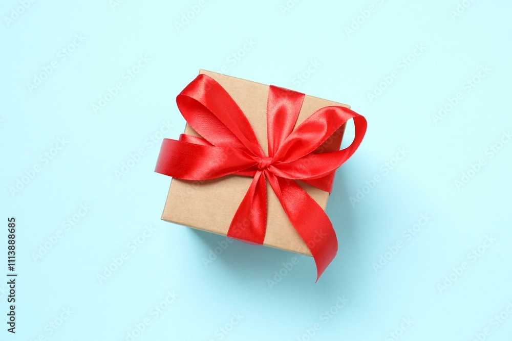 Beautiful gift box on color background Beautiful gift box on color background