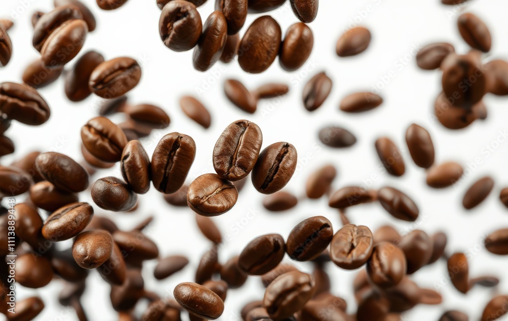 Obraz premium Dynamic Coffee Beans in Motion