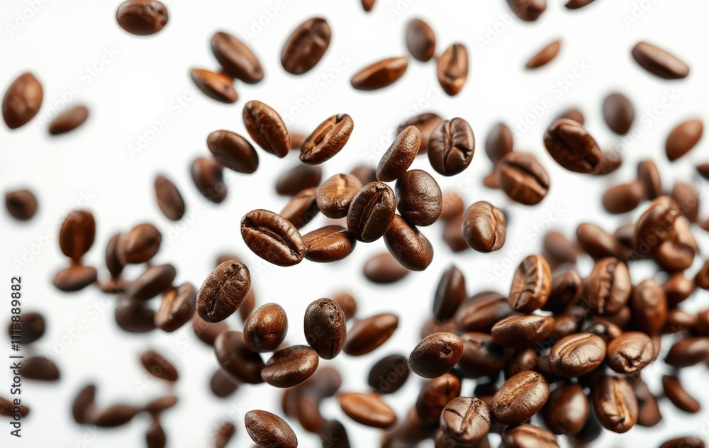 Obraz premium Dynamic Explosion of Coffee Beans