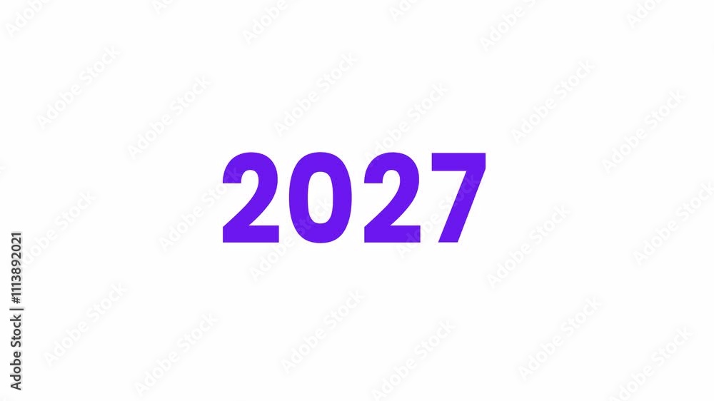 2027 Animated Text. Alpha matte with transparent background 4K resolution. 2027 Animated Text. Alpha matte with transparent background 4K resolution.