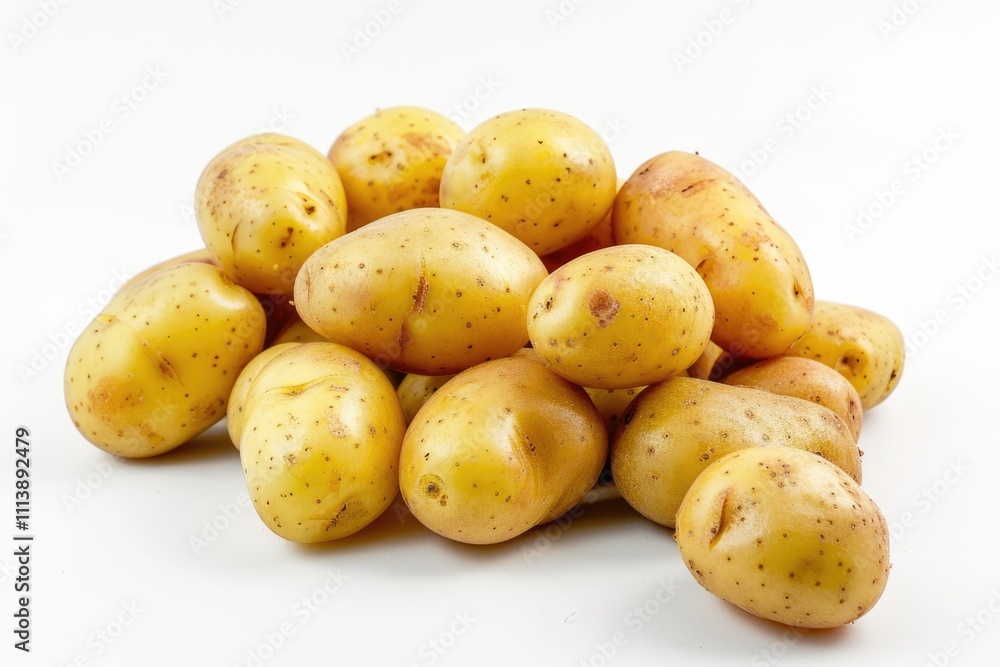 Close up of potatoes on white background. Close up of potatoes on white background.