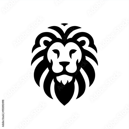 simple lion silhouette vector logo design