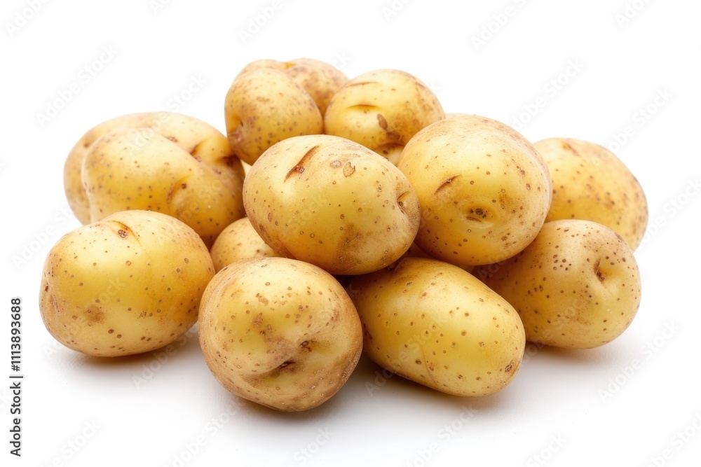 Close up of potatoes on white background. Close up of potatoes on white background.