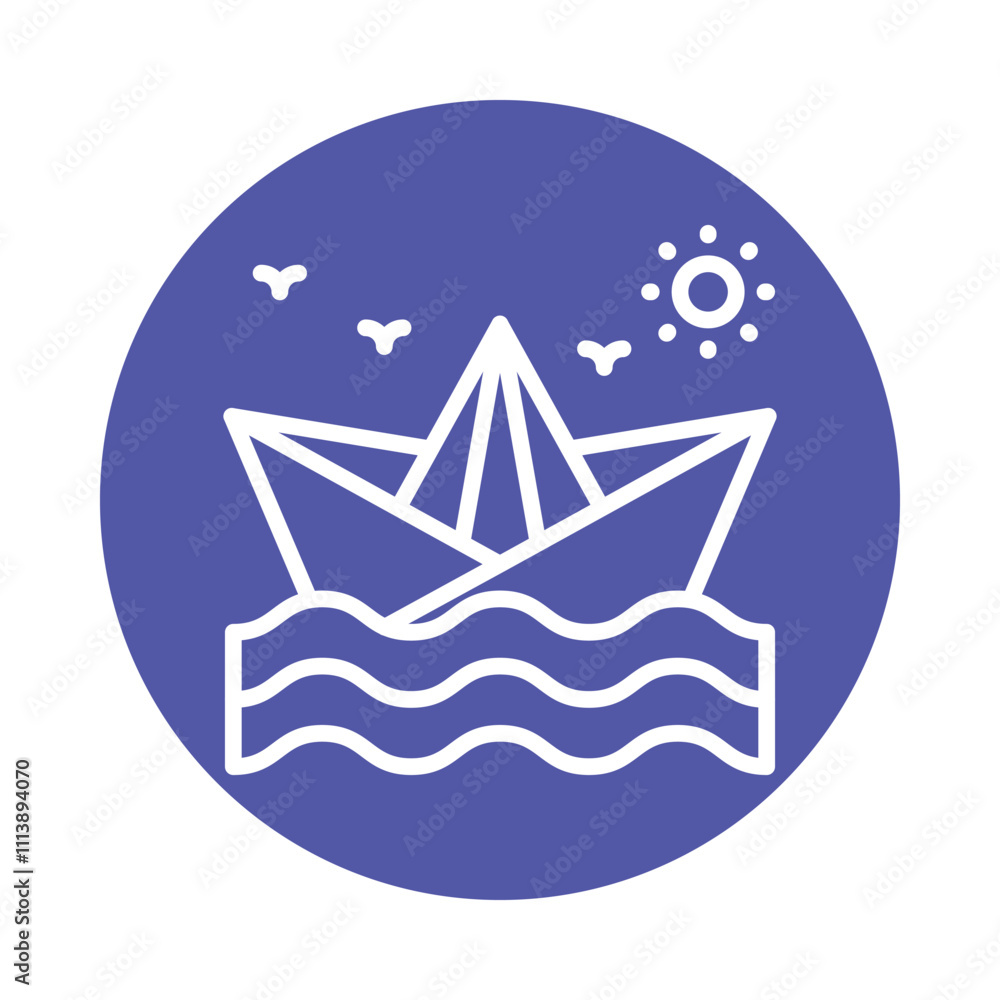 Paper Boat Vector Glyph Cricle Icon.Eps file 10 Paper Boat Vector Glyph Cricle Icon.Eps file 10