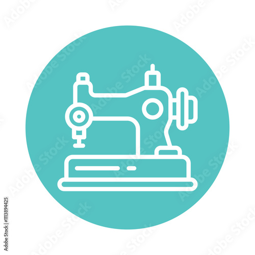 Sewing machine  Vector Glyph Cricle Icon.Eps file 10