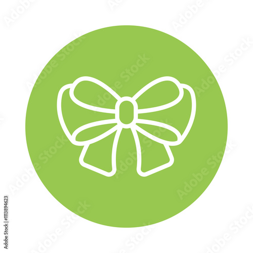 Ribbon Bow Vector Glyph Cricle Icon.Eps file 10