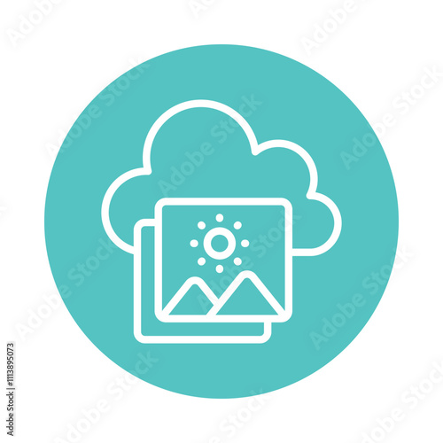 Cloud Galley  Vector Glyph Cricle Icon.Eps file 10