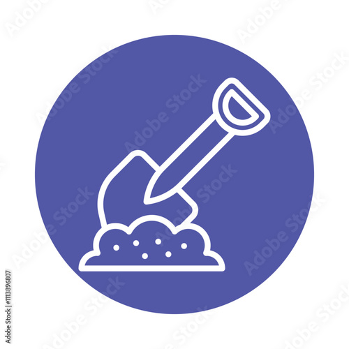 Shovel  Vector Glyph Cricle Icon.Eps file 10