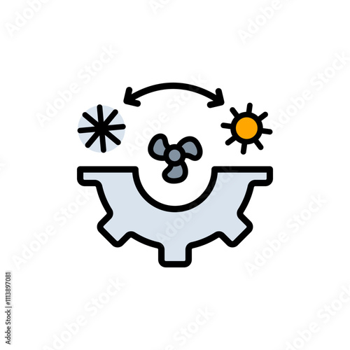 HVAC logo is heating, ventilation and air conditioning company or business. Hvac system color icon. Simple concept for your logo web mobile app UI design.