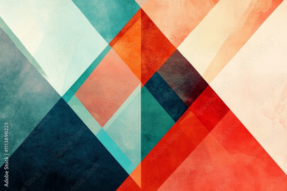 Fototapeta premium Colorful Abstract Geometric Background with Dynamic Shapes and Vibrant Hues for Creative Design, Art, and Modern Decor Inspiration