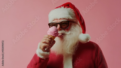 santa claus with ice cream