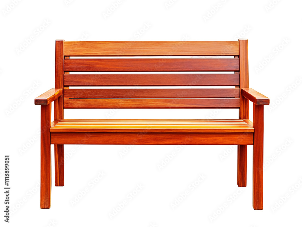 a wooden bench with armrests a wooden bench with armrests