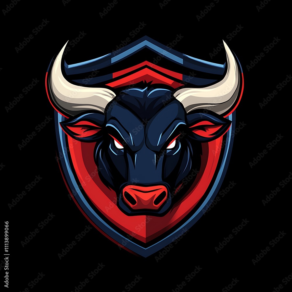 Bold bull mascot sport logo featuring dynamic and strong character image Bold bull mascot sport logo featuring dynamic and strong character image