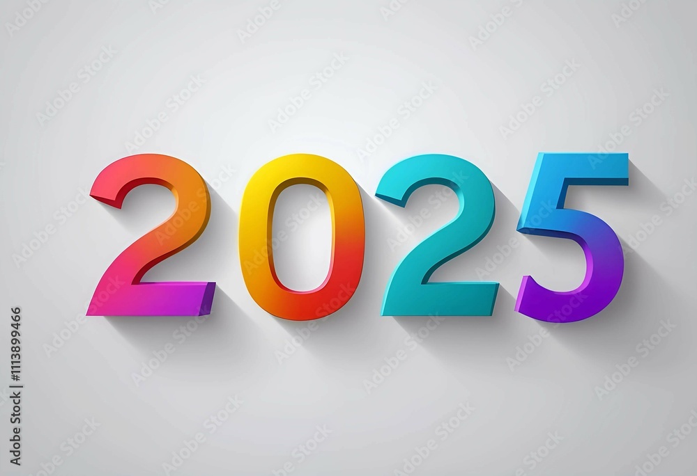 bright and colorful 3d 2025 text design symbolizing celebration, creativity, and vibrant new beginnings bright and colorful 3d 2025 text design symbolizing celebration, creativity, and vibrant new beginnings