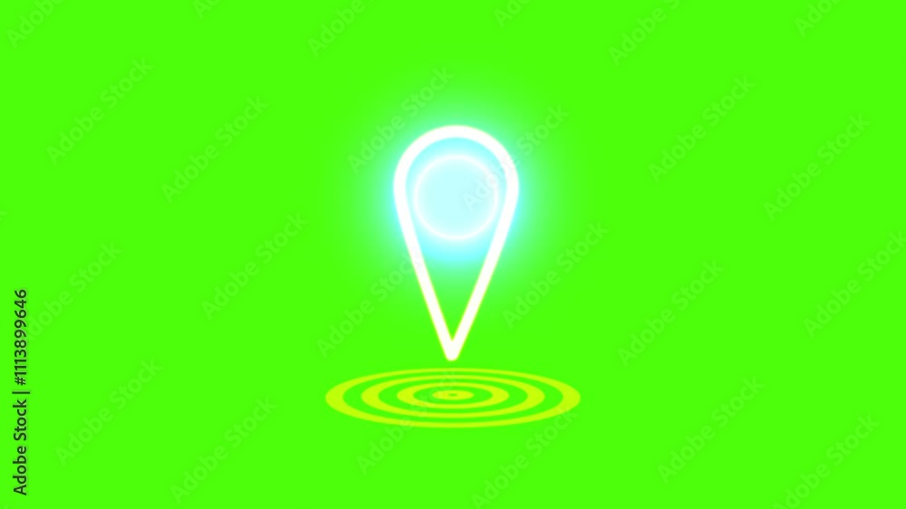 Abstract location icon fast tracking map pin icon animation on green screen background.Glowing white neon location icon on . Map pin symbol. Abstract location icon fast tracking map pin icon animation on green screen background.Glowing white neon location icon on . Map pin symbol.