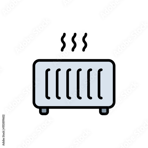 Electric convector heating icon. Home Heating Icon. Hvac system color sign. Simple concept for your logo web mobile app UI design. Vector outline illustration.