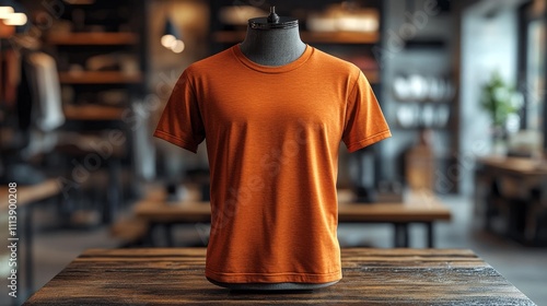 Cinnamon Muscle Tee 3D Mockup T-shirt on Mannequin. Generative AI