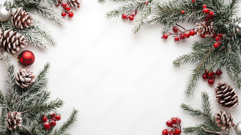 Christmas Elements Frame Border Blank Background - Space for Text Christmas Elements Frame Border Blank Background - Space for Text