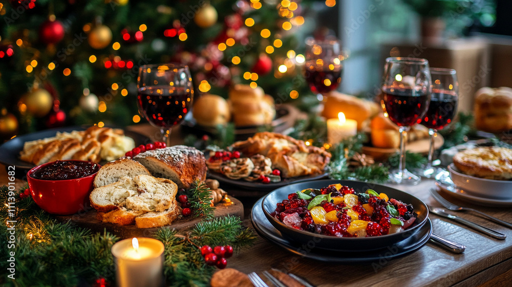 Fototapeta premium happy christmas dinner