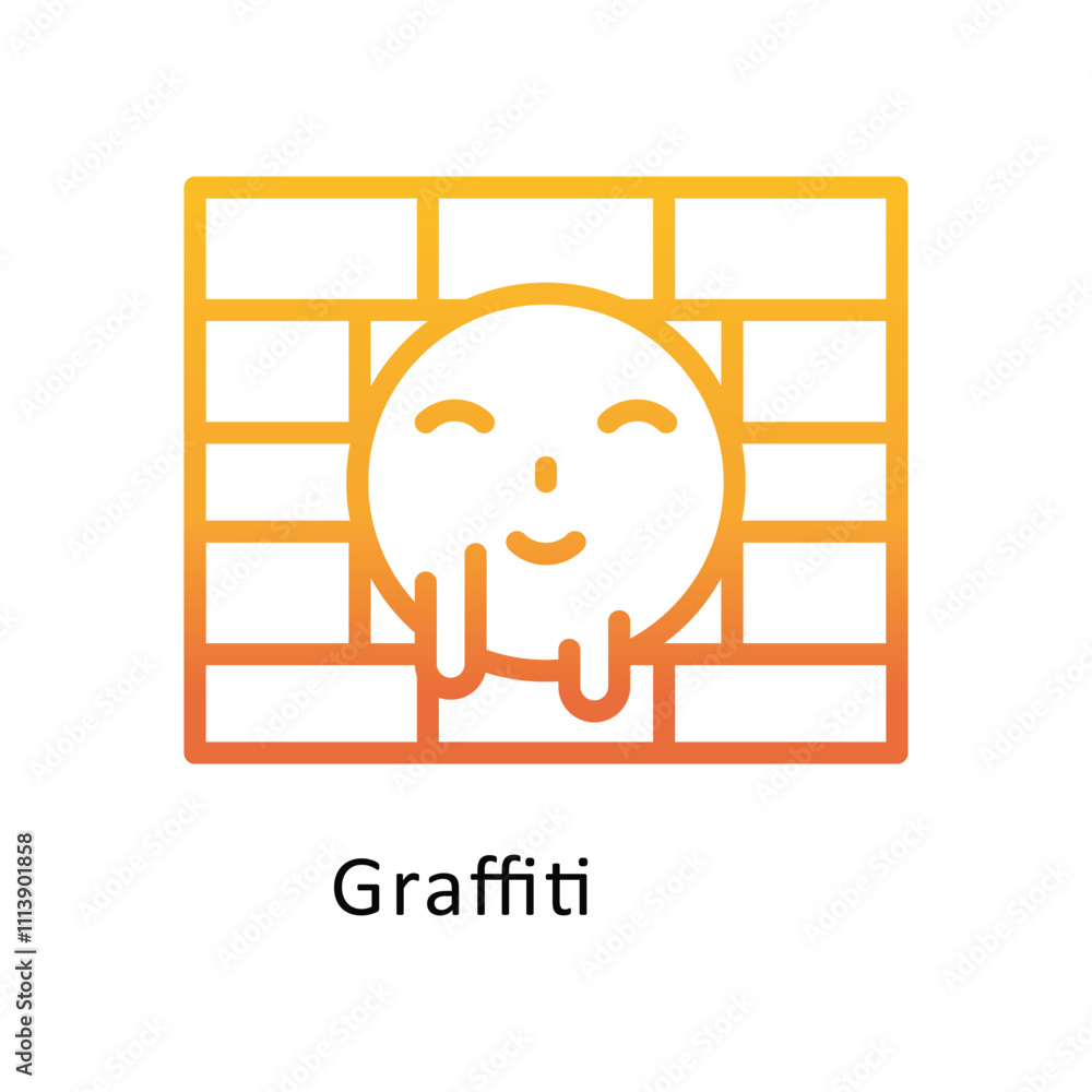 Graffiti Vector Gradient Outline Icon.Eps file 10 Graffiti Vector Gradient Outline Icon.Eps file 10