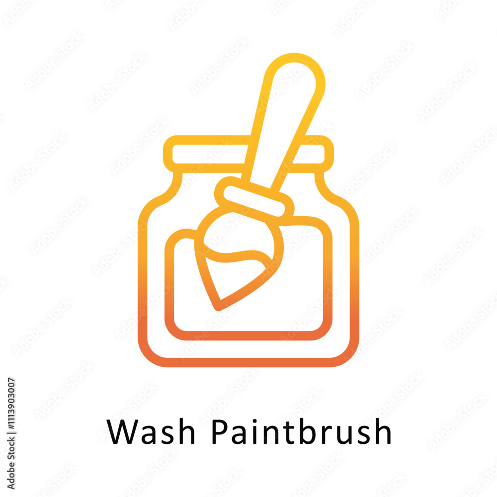 Wash Paintbrush vector Gradient Outline icon. Eps file 10 Wash Paintbrush vector Gradient Outline icon. Eps file 10