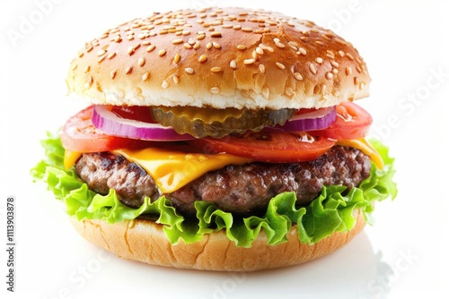 Wallpaper Mural Fresh tasty burger isolated on white background. Torontodigital.ca