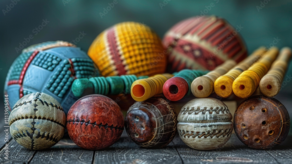 Traditional Festival Sports Equipment Still Life Traditional Festival Sports Equipment Still Life