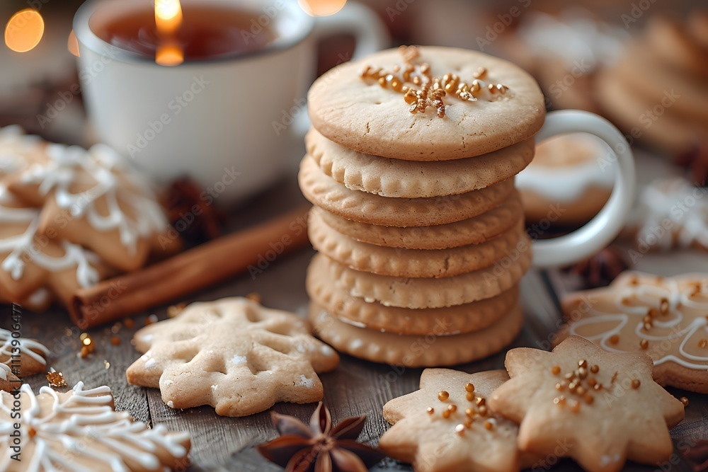 Holiday Season Cookies with Spices and Tea for Cozy Gatherings Holiday Season Cookies with Spices and Tea for Cozy Gatherings