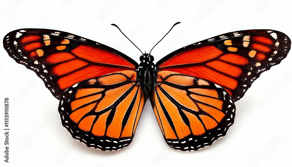 Fototapeta premium A stunning close-up of a vibrant Monarch butterfly showcasing beauty.